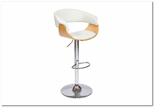 Барный стул VIMTA (mod.4021S) белый/натуральный/хром