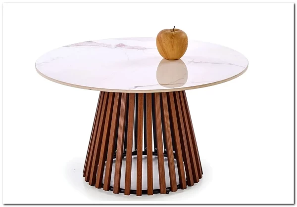 Стол журнальный Halmar CARINA (бежевый мрамор/орех)