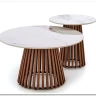 Стол журнальный Halmar CARINA (бежевый мрамор/орех)