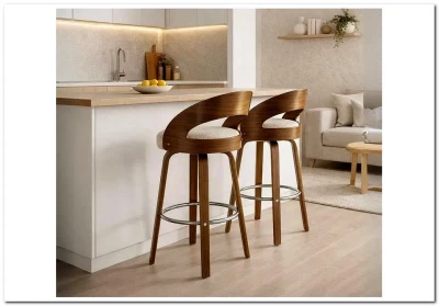 Стул барный Halmar H-110 (кремовый/ореховый)