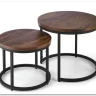 Комплект Halmar OREO 2 стола журнальных (ореховый/черный)