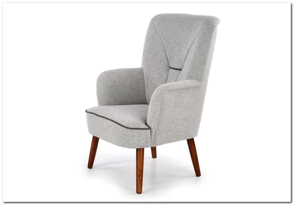 Кресло BISHOP  Halmar (светло-серый/орех)