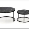 Комплект Halmar JAVA, 2 стола журнальных (черный мрамор/черный)