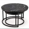 Комплект Halmar JAVA, 2 стола журнальных (черный мрамор/черный)