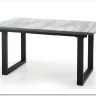 Стол обеденный Halmar MARLEY раскладной (белый мрамор/серый/черный)