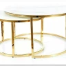 Комплект Signal MUSE, 2 стола журнальных эффект белого мрамора/золотой