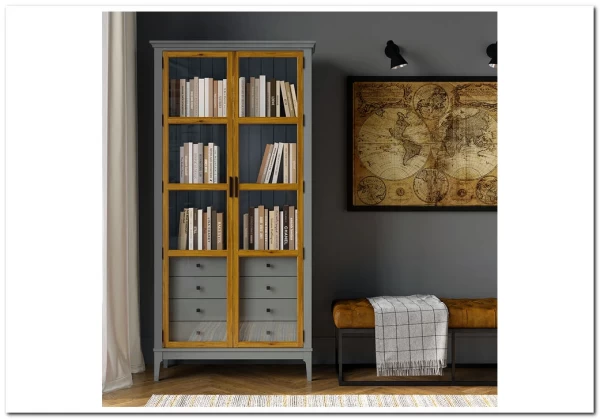 Шкаф для книг Квадро-С 220/04 из массива сосны