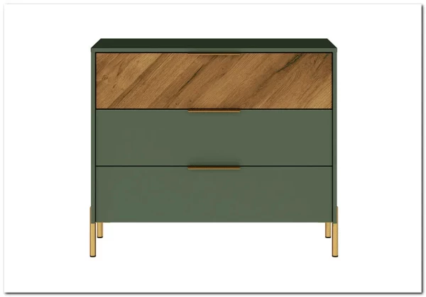 Комод Siena KOM3S дымчатый зеленый/дуб вотан BRW