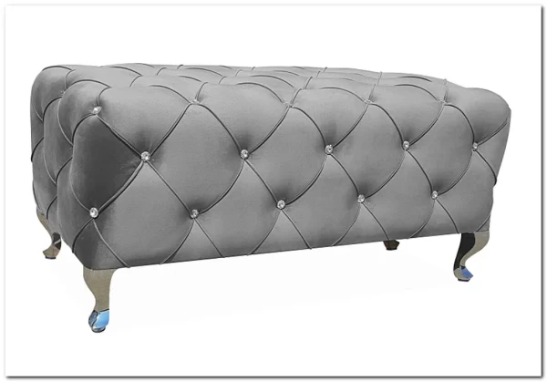 Пуф Signal HESTIA Velvet Bluvel 14 серый/серебряный 100/46/50