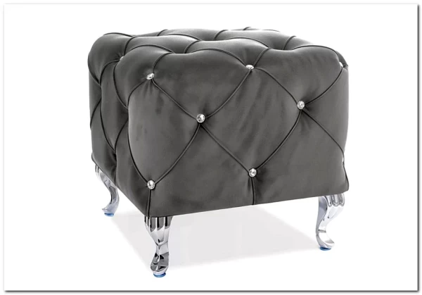 Пуф Signal HESTIA K Velvet Bluvel 14 серый/серебряный