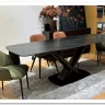 Стол BLANCO 160 MATT BLACK MARBLE SOLID CERAMIC / Орех, DISAUR