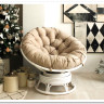 Кресло Папасан вращающийся 23/01B из ротанга белый