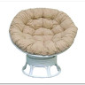Кресло Папасан вращающийся 23/01B из ротанга белый
