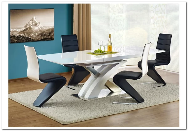 Стол обеденный Halmar SANDOR, раскладной (белый)