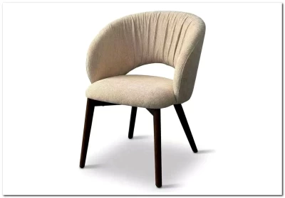 Стул ПИОЛА (PIOLA), цвет СВЕТЛО-БЕЖЕВЫЙ CITY-102, букле / ОРЕХ каркас, ®DISAUR